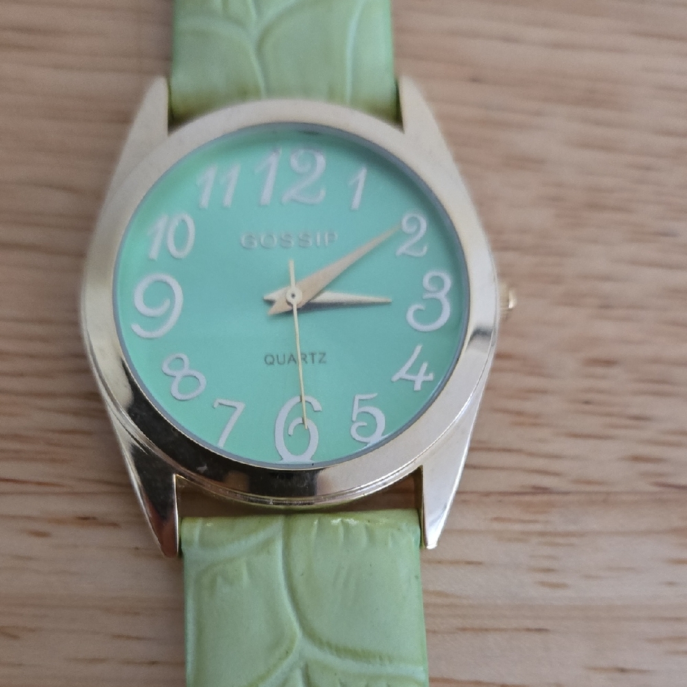 Gossip Mint Lime Green and Gold Watch